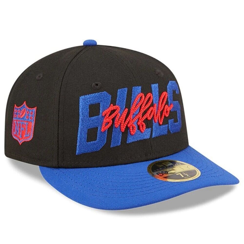 Buffalo Bills New Era NFL Low Profile 59FIFTY Fitted Hat - Black Royal L/XL